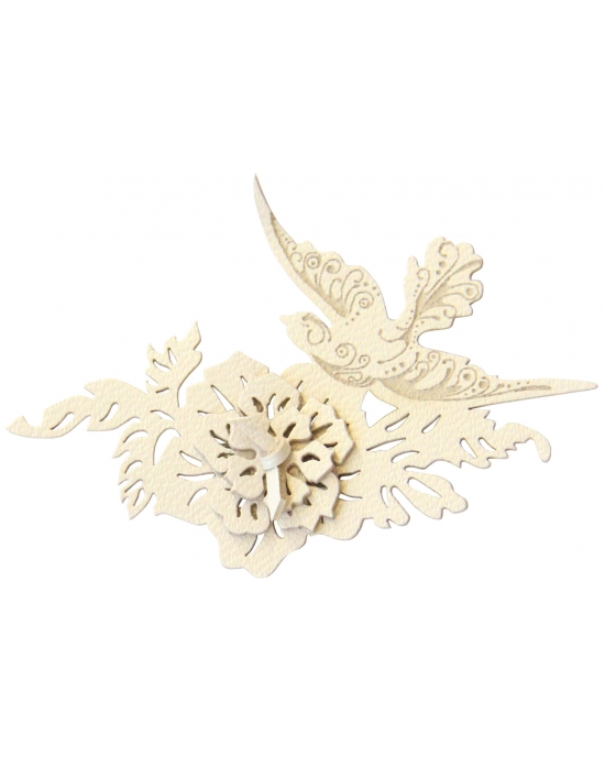 Brooch Flowerbirds B1128
