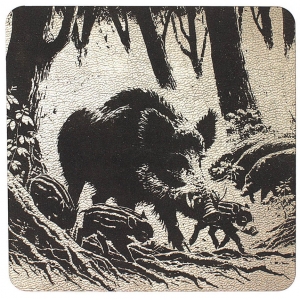 Table Mat/ Coaster Wild Boar TM458 (10-40cm)