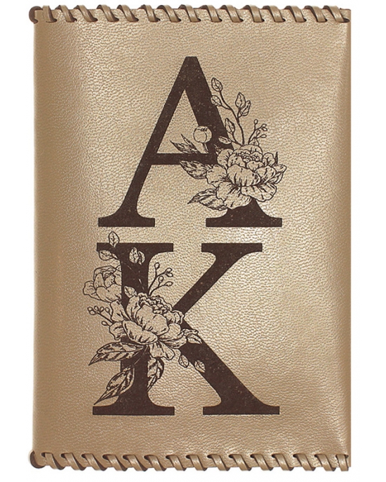Passport cover Initials with flowers PC140