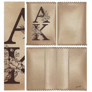 Passport cover Initials with flowers PC140