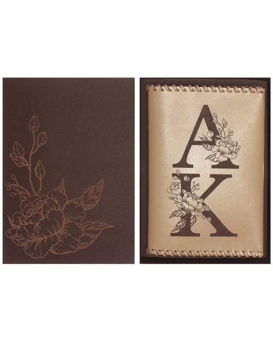 Passport cover Initials with flowers PC140