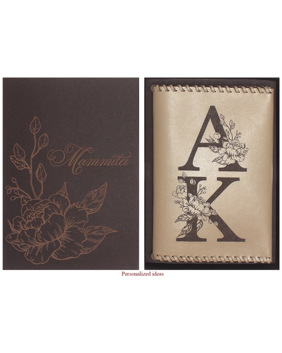 Passport cover Initials with flowers PC140