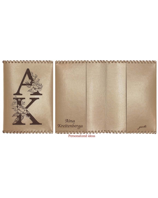 Passport cover Initials with flowers PC140