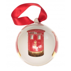 Christmas bauble Red double post box (7,5cm)