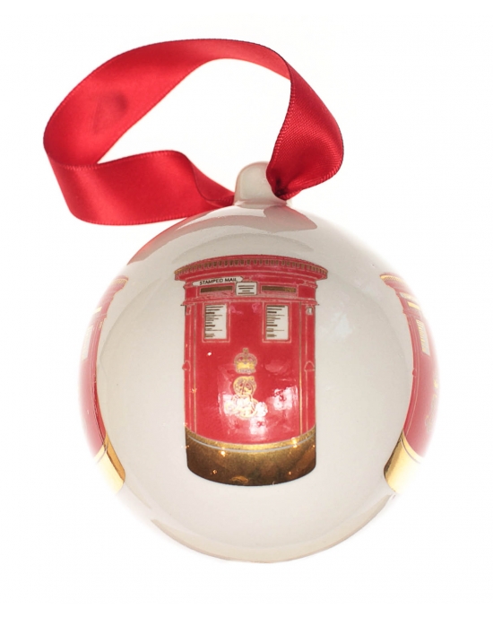 Christmas bauble Red double post box (7,5cm)