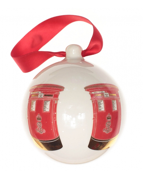 Christmas bauble Red double post box (7,5cm)