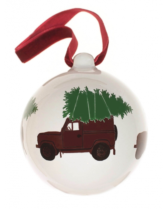 Christmas bauble Bringing home the Christmas tree (7,5cm)