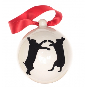 Christmas bauble Boxing Hare (7,5cm)