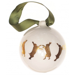 Christmas bauble Gold Boxing Hare (6,5cm)